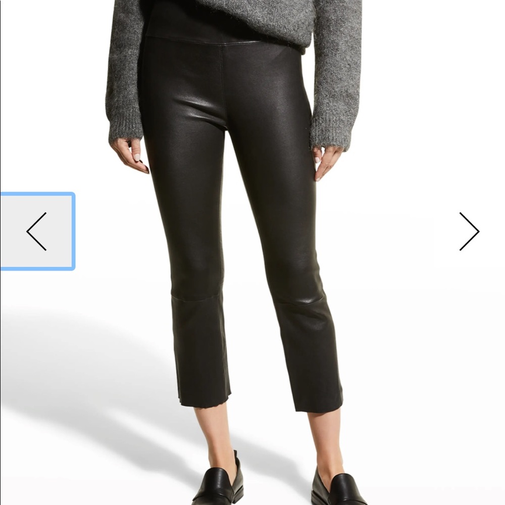 SPRWMN leather leggings with white stripe down side